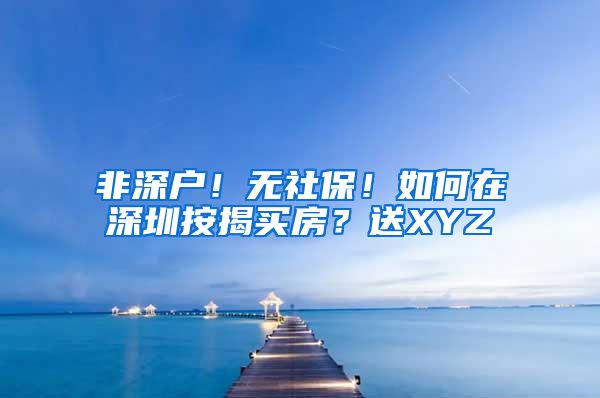 非深户！无社保！如何在深圳按揭买房？送XYZ