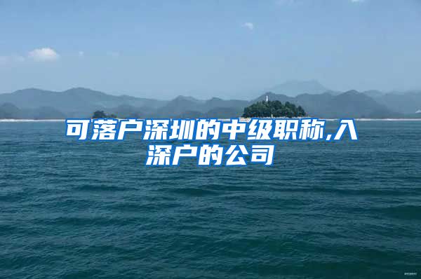 可落户深圳的中级职称,入深户的公司