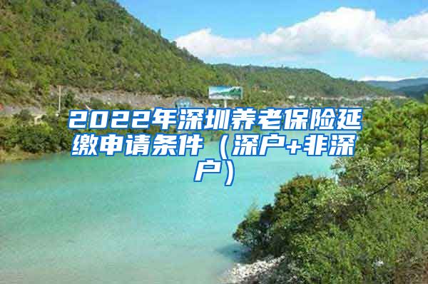 2022年深圳养老保险延缴申请条件（深户+非深户）