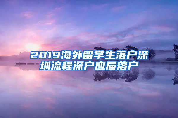 2019海外留学生落户深圳流程深户应届落户