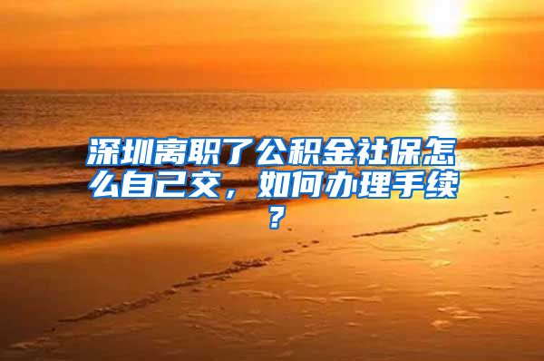 深圳离职了公积金社保怎么自己交，如何办理手续？