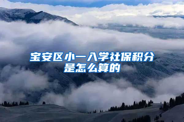 宝安区小一入学社保积分是怎么算的