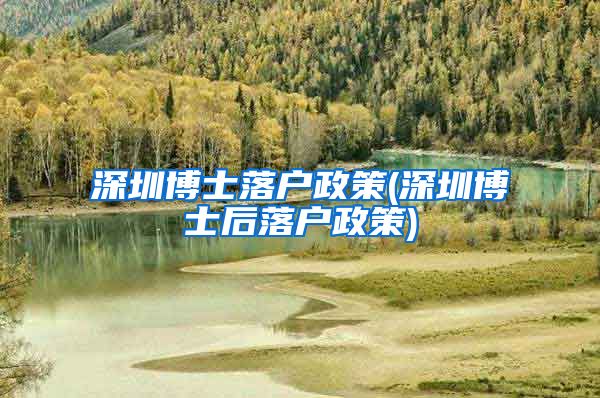深圳博士落户政策(深圳博士后落户政策)