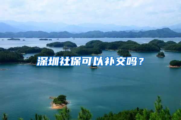 深圳社保可以补交吗？