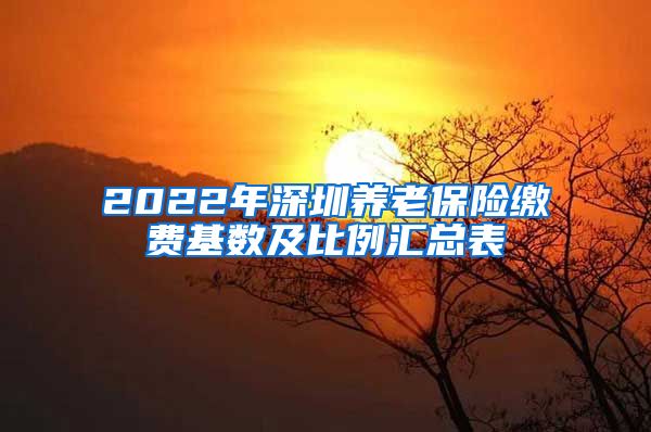 2022年深圳养老保险缴费基数及比例汇总表