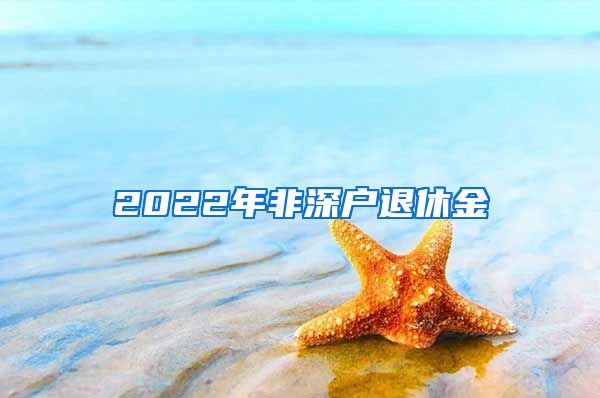 2022年非深户退休金