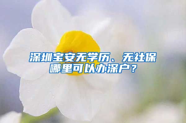 深圳宝安无学历、无社保哪里可以办深户？
