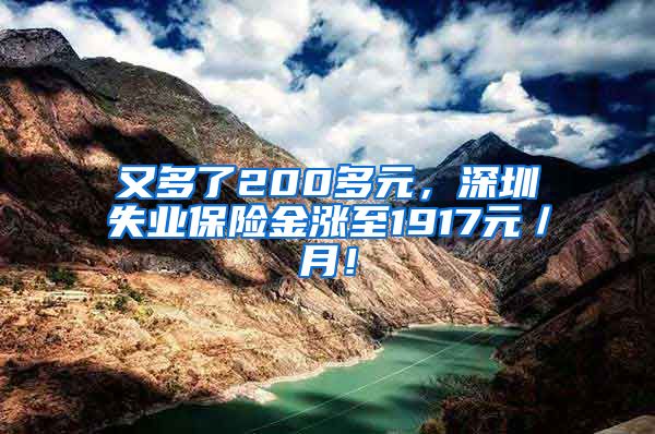 又多了200多元，深圳失业保险金涨至1917元／月！