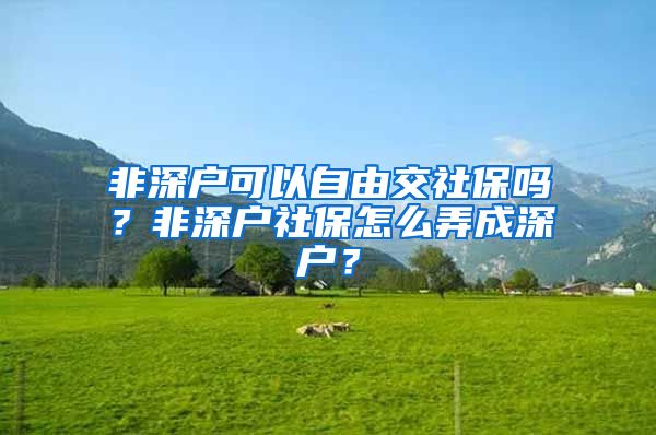 非深户可以自由交社保吗？非深户社保怎么弄成深户？