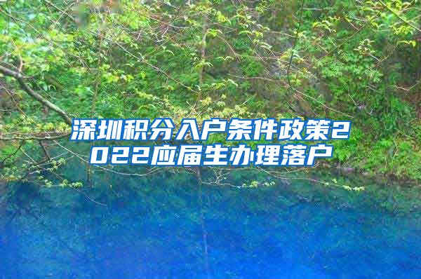 深圳积分入户条件政策2022应届生办理落户