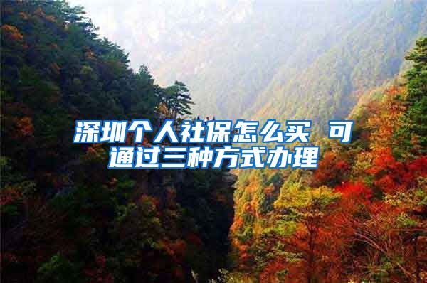 深圳个人社保怎么买 可通过三种方式办理