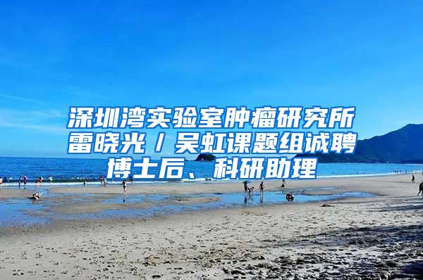 深圳湾实验室肿瘤研究所雷晓光／吴虹课题组诚聘博士后、科研助理