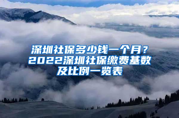 深圳社保多少钱一个月？2022深圳社保缴费基数及比例一览表
