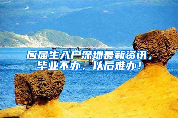 应届生入户深圳最新资讯，毕业不办，以后难办！
