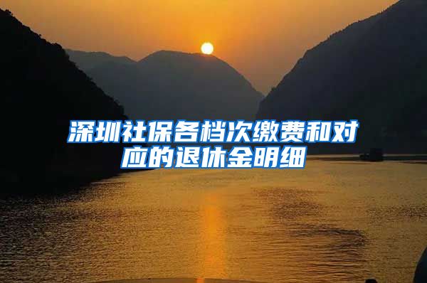 深圳社保各档次缴费和对应的退休金明细
