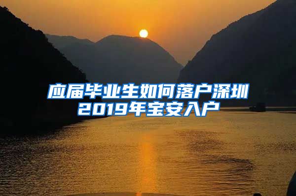 应届毕业生如何落户深圳2019年宝安入户