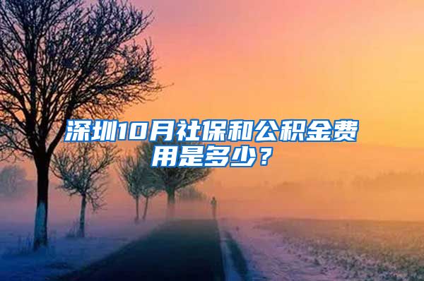 深圳10月社保和公积金费用是多少？