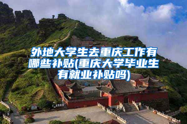 外地大学生去重庆工作有哪些补贴(重庆大学毕业生有就业补贴吗)