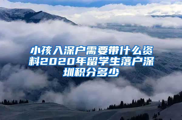 小孩入深户需要带什么资料2020年留学生落户深圳积分多少