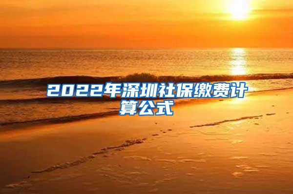 2022年深圳社保缴费计算公式