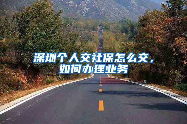 深圳个人交社保怎么交，如何办理业务