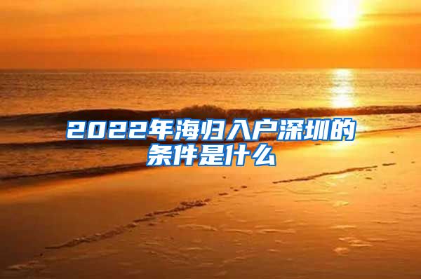 2022年海归入户深圳的条件是什么