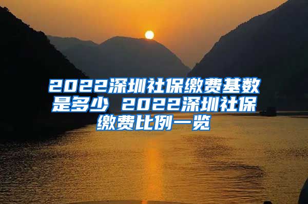 2022深圳社保缴费基数是多少 2022深圳社保缴费比例一览