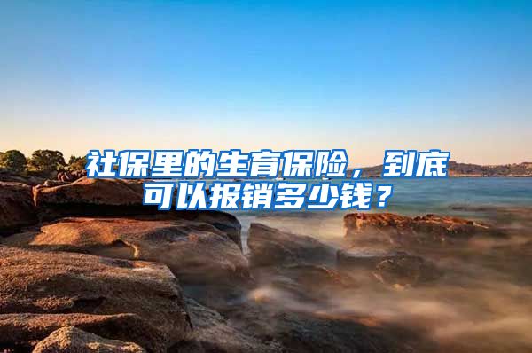 社保里的生育保险，到底可以报销多少钱？