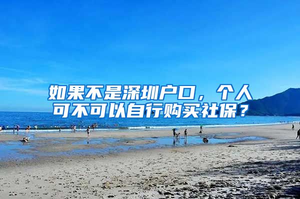 如果不是深圳户口，个人可不可以自行购买社保？