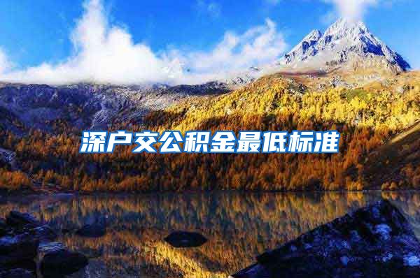 深户交公积金最低标准