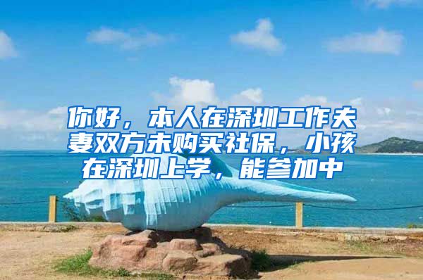 你好，本人在深圳工作夫妻双方未购买社保，小孩在深圳上学，能参加中