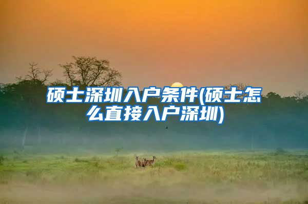 硕士深圳入户条件(硕士怎么直接入户深圳)