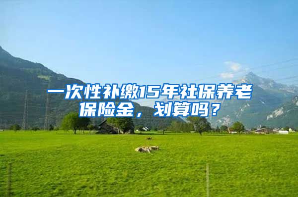 一次性补缴15年社保养老保险金，划算吗？