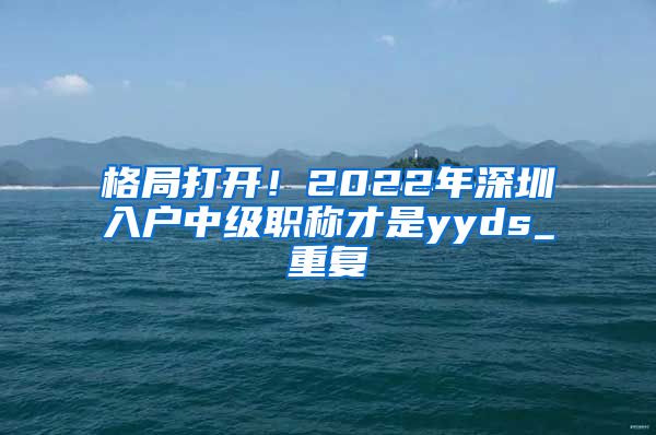 格局打开！2022年深圳入户中级职称才是yyds_重复
