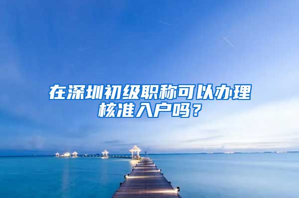 在深圳初级职称可以办理核准入户吗？