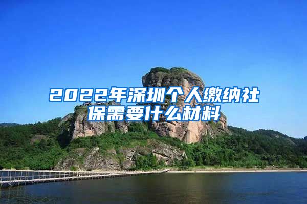 2022年深圳个人缴纳社保需要什么材料