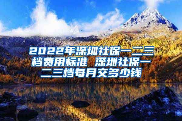2022年深圳社保一二三档费用标准 深圳社保一二三档每月交多少钱