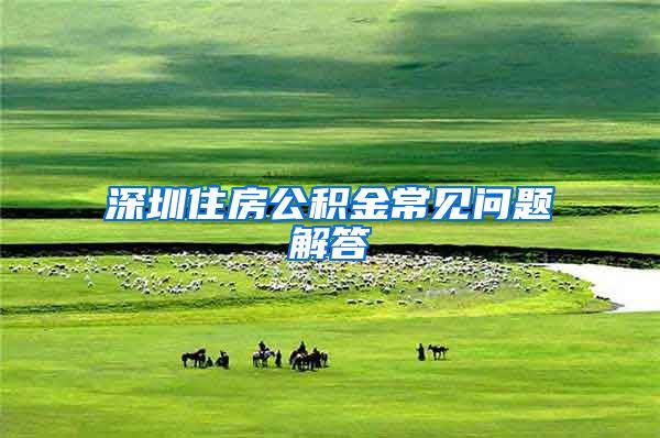 深圳住房公积金常见问题解答