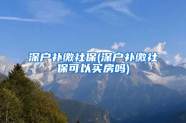 深户补缴社保(深户补缴社保可以买房吗)