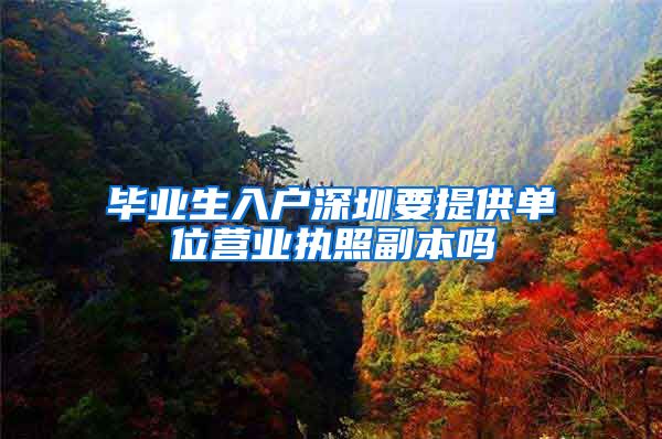 毕业生入户深圳要提供单位营业执照副本吗