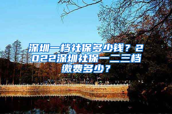深圳一档社保多少钱？2022深圳社保一二三档缴费多少？
