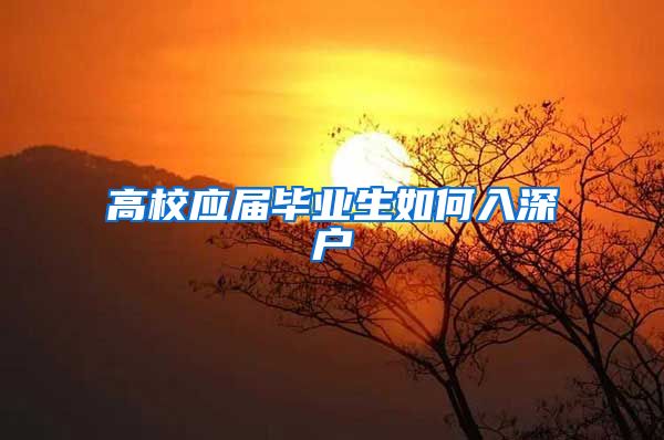 高校应届毕业生如何入深户
