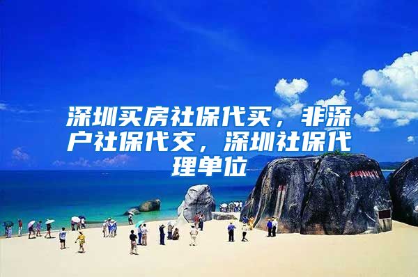 深圳买房社保代买，非深户社保代交，深圳社保代理单位