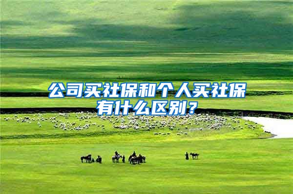 公司买社保和个人买社保有什么区别？
