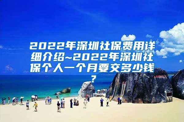 2022年深圳社保费用详细介绍~2022年深圳社保个人一个月要交多少钱？