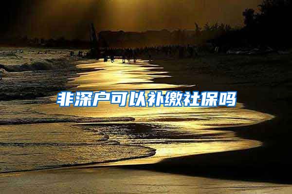 非深户可以补缴社保吗