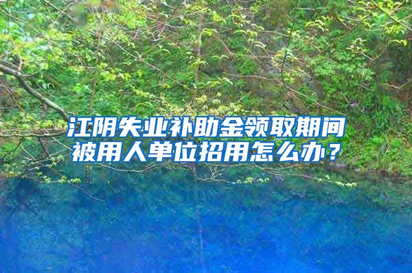 江阴失业补助金领取期间被用人单位招用怎么办？
