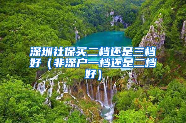 深圳社保买二档还是三档好（非深户一档还是二档好）