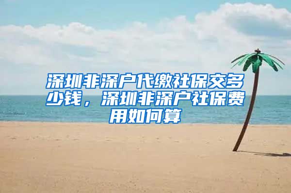 深圳非深户代缴社保交多少钱，深圳非深户社保费用如何算