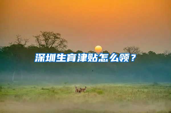 深圳生育津贴怎么领？